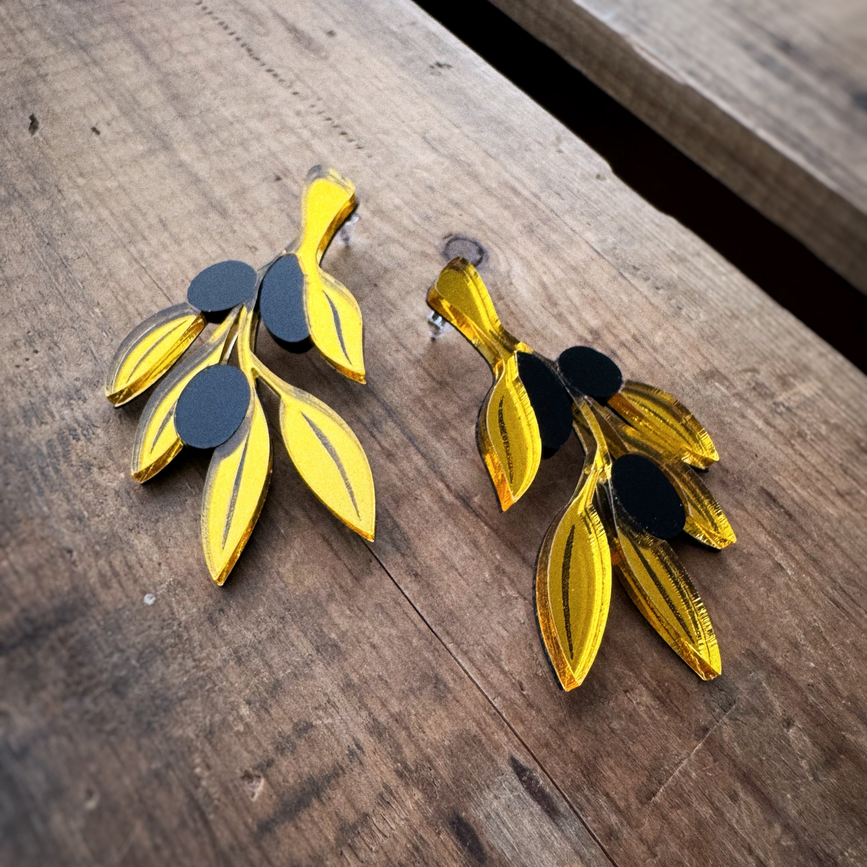 Boucles d'oreilles branches d'olivier