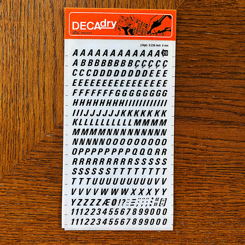Decadry n°20 - Lettres transfert