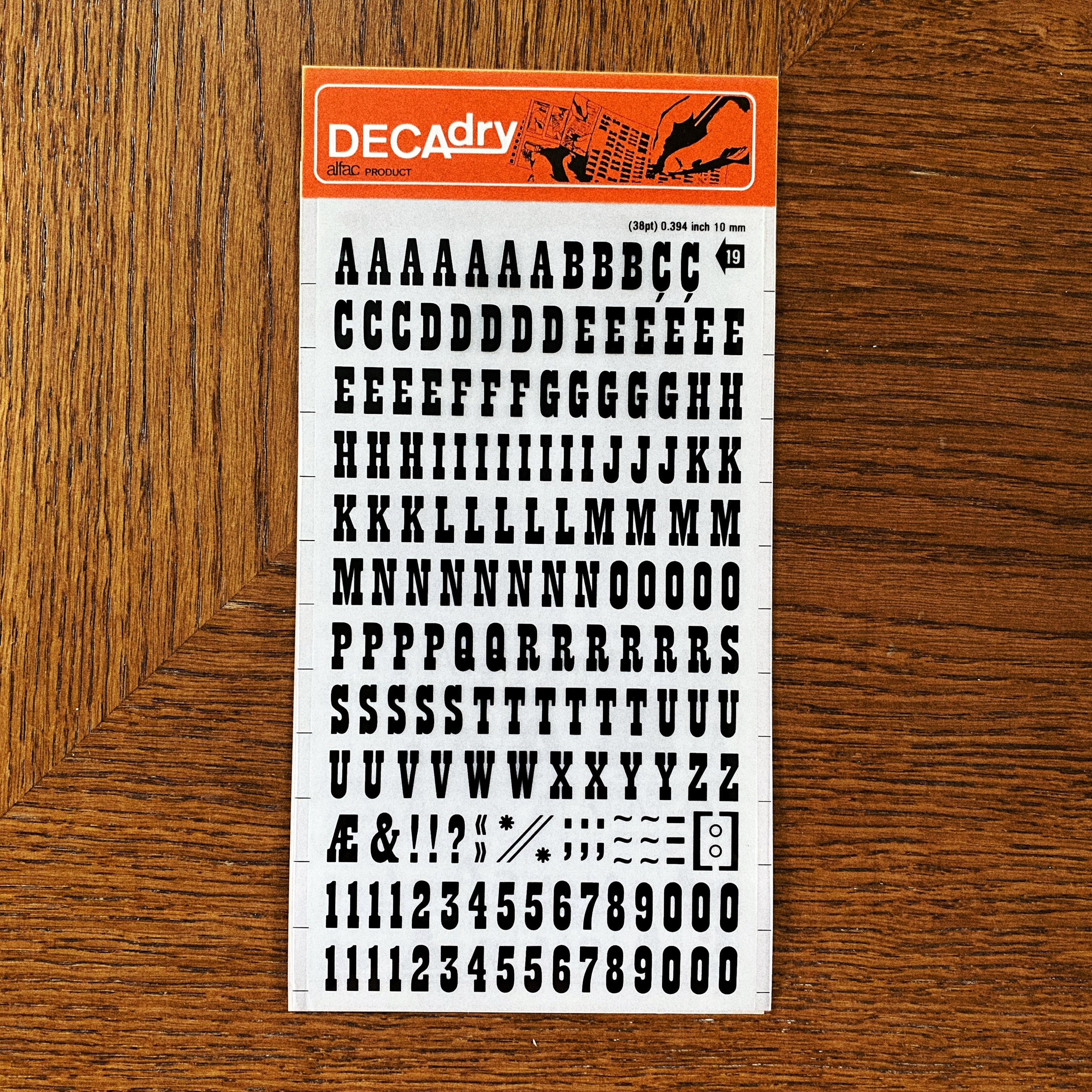 Decadry n°19 - Lettres transfert