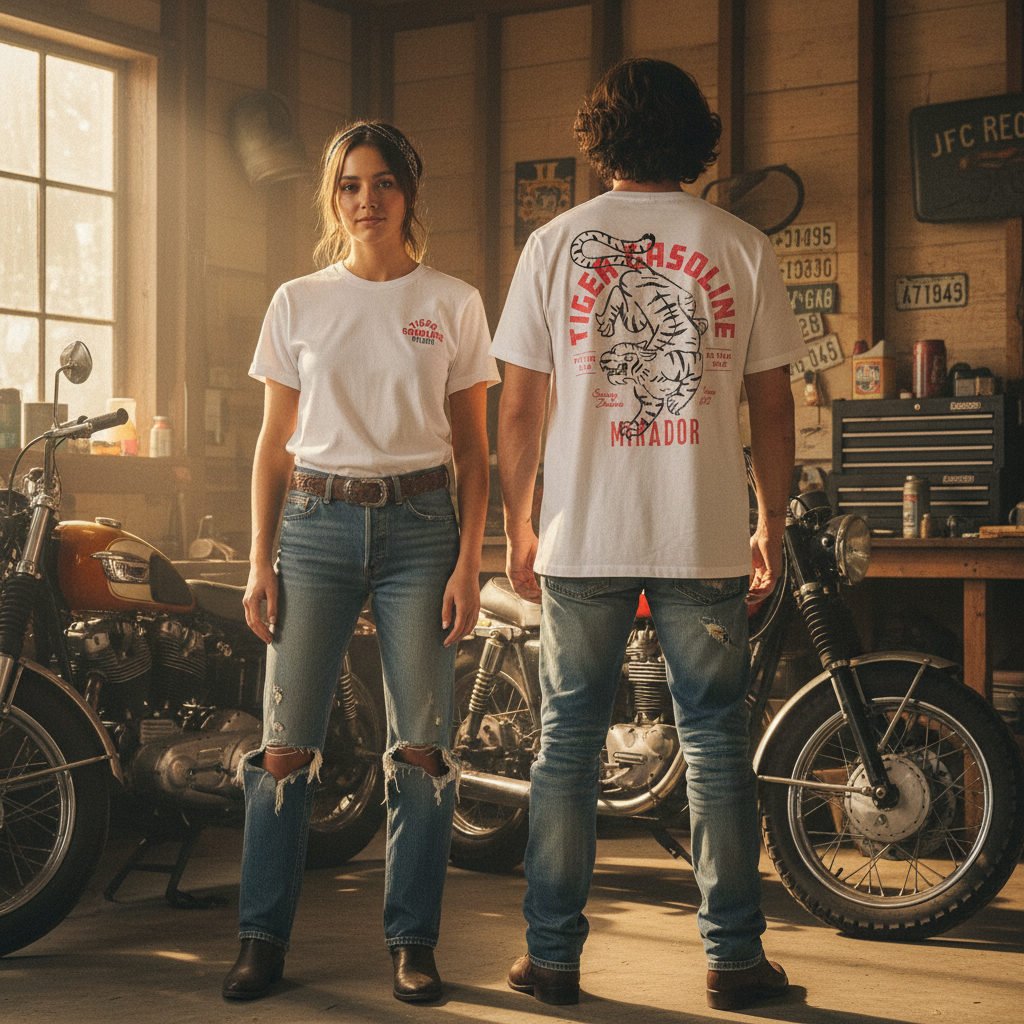T-shirt Tiger Gasoline - face et dos sans gilet