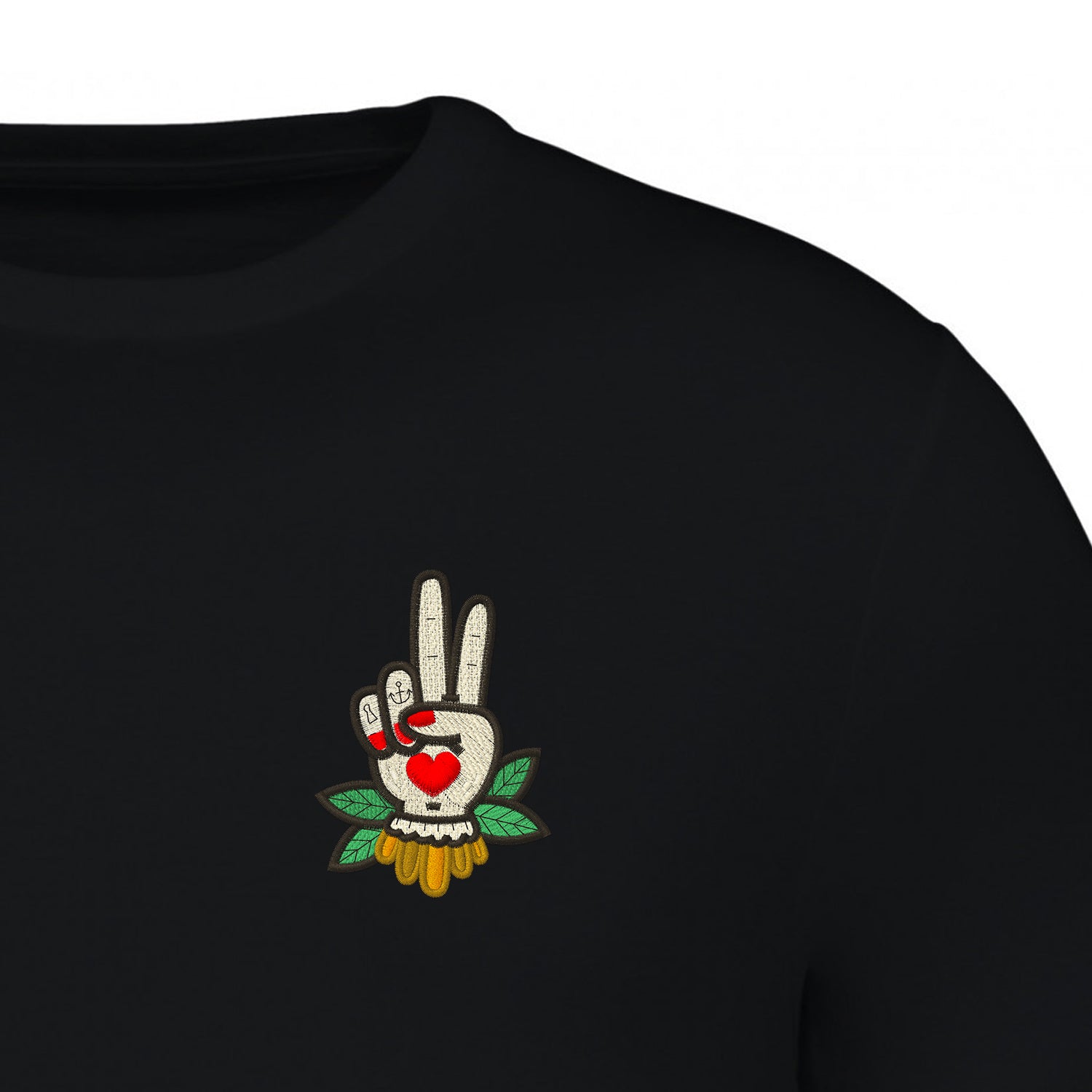 T-shirt unisexe brodé - "Le cœur sur la main"